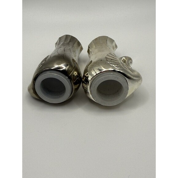Vintage Silver plated Swan Salt and Pepper Shakers Set Art Deco Collectible EUC - Picture 4 of 8